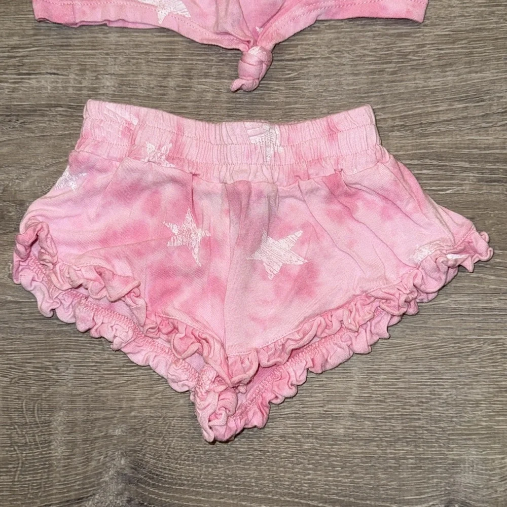 FBZ Pink Star Tie-Dye Top and Shorts Set
